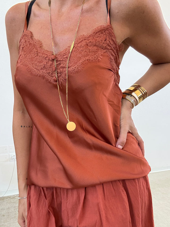 CANOTTA BOTTONCINI SATIN ORANGE