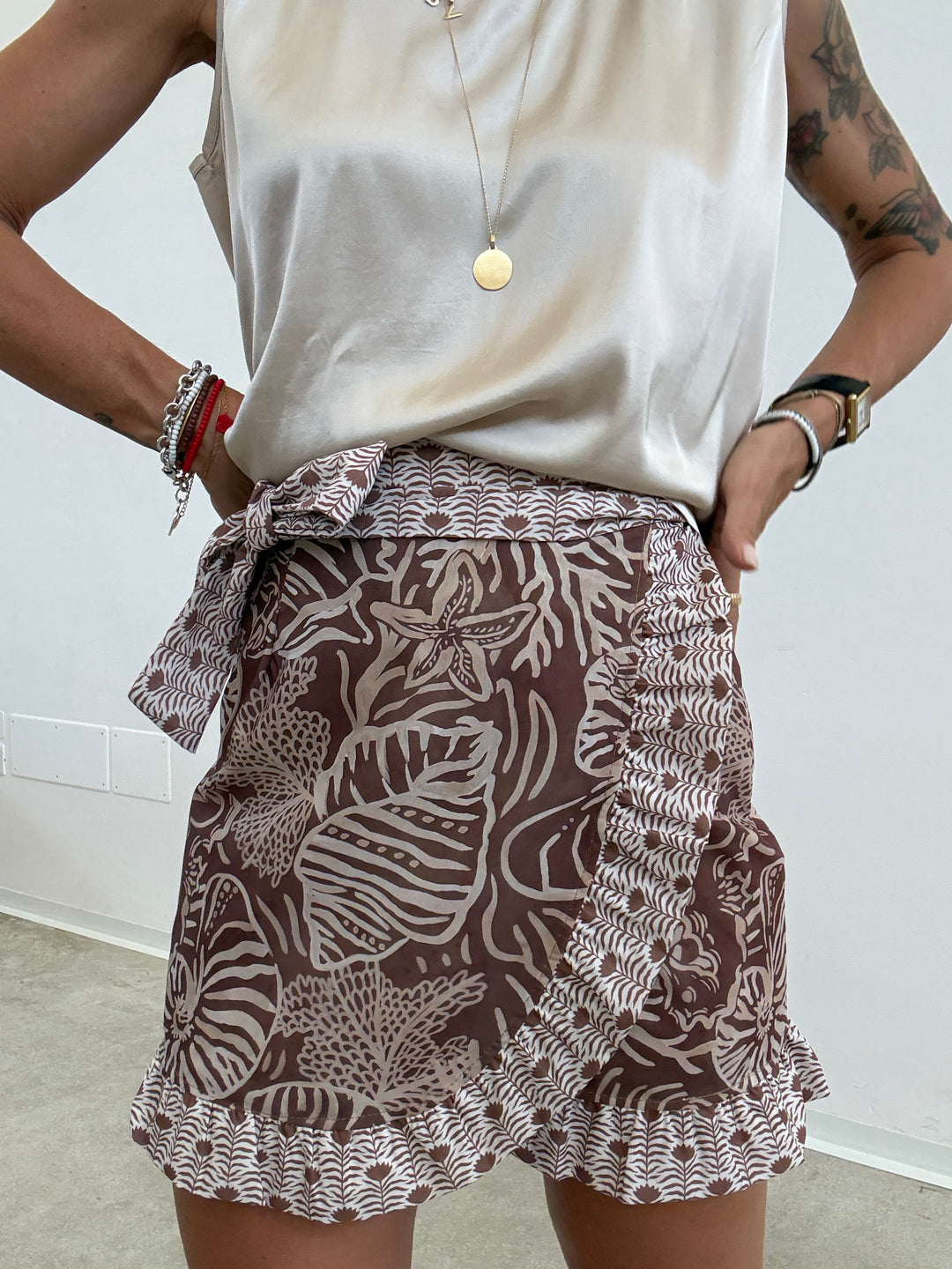 MINIGONNA PAREO CONCHIGLIE BEIGE