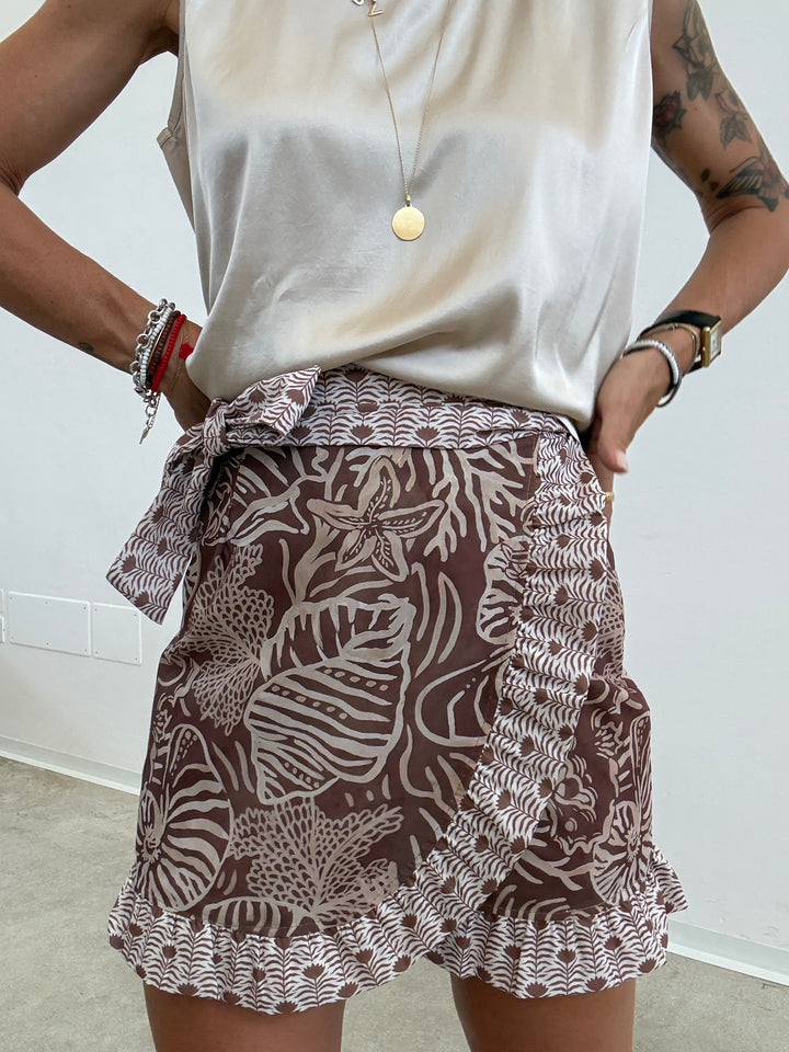 MINIGONNA PAREO CONCHIGLIE BEIGE