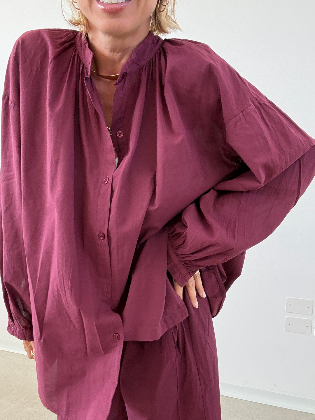 CAMICIA MUSSOLA VINO