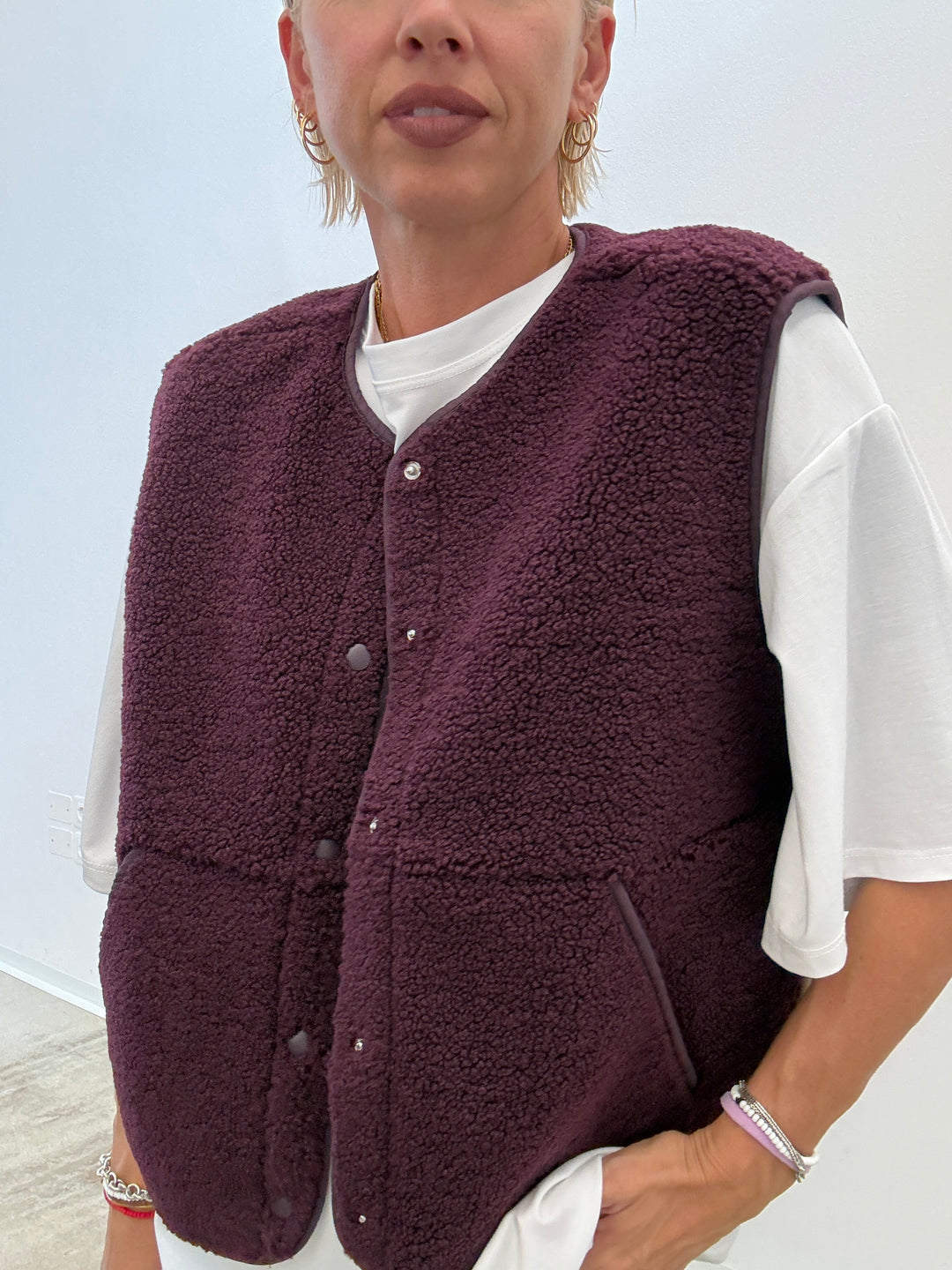GILET TEDDY BORGOGNA
