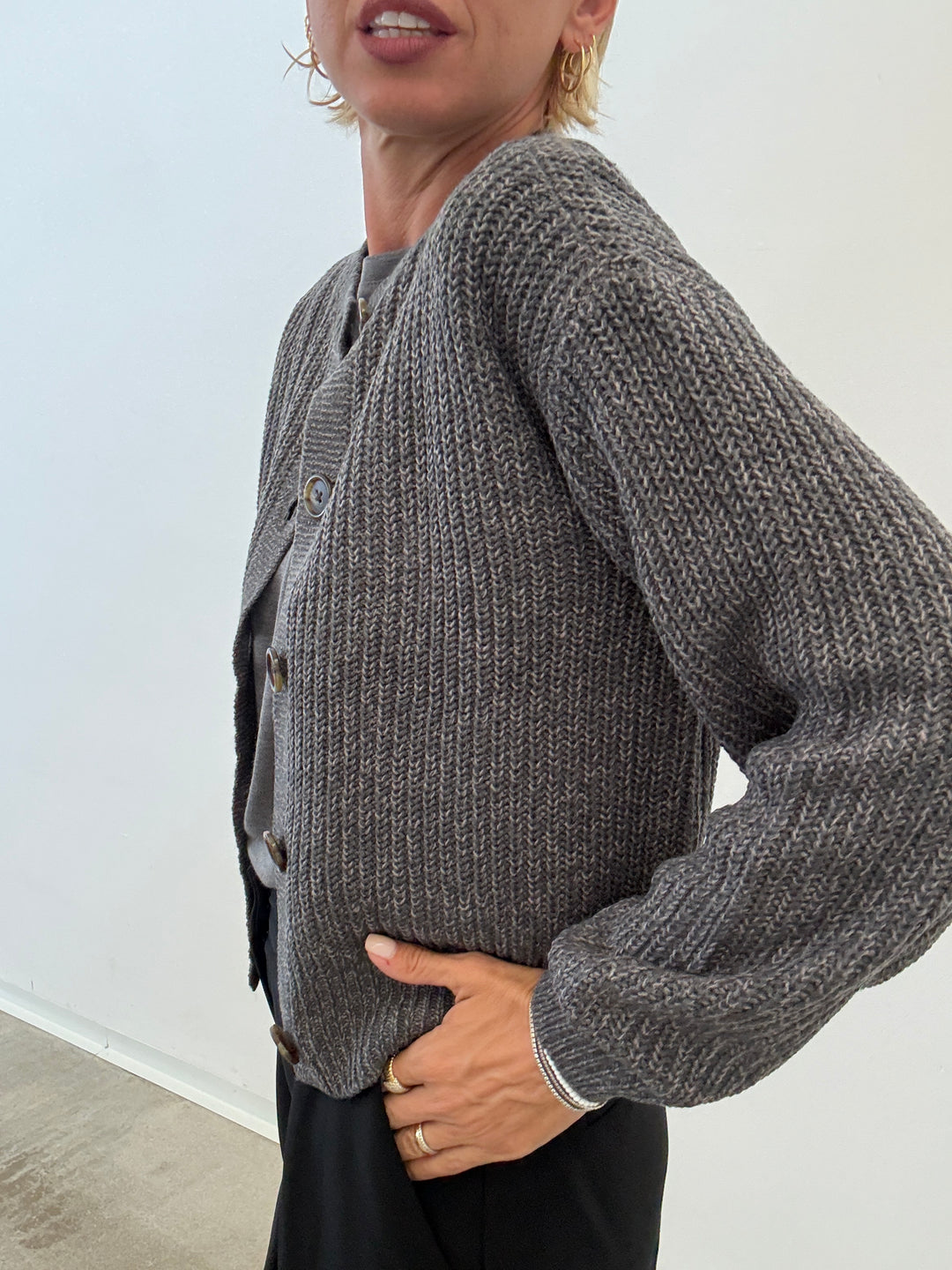 CARDIGAN LEA GRIGIO MELANGE