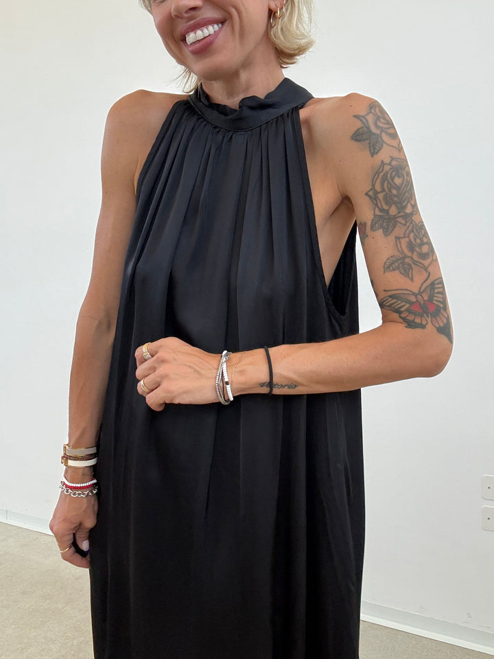 ABITO GINNY SATIN NERO