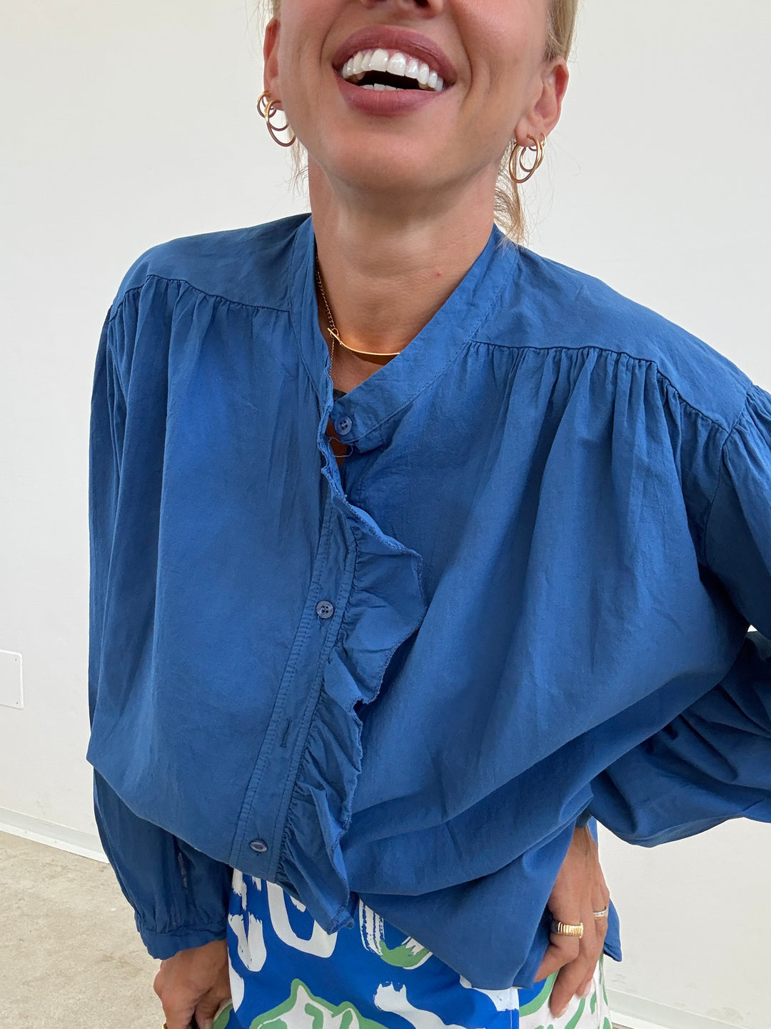 CAMICIA MUSSOLA BLUETTE ROUCHES