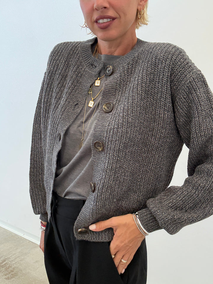 CARDIGAN LEA GRIGIO MELANGE