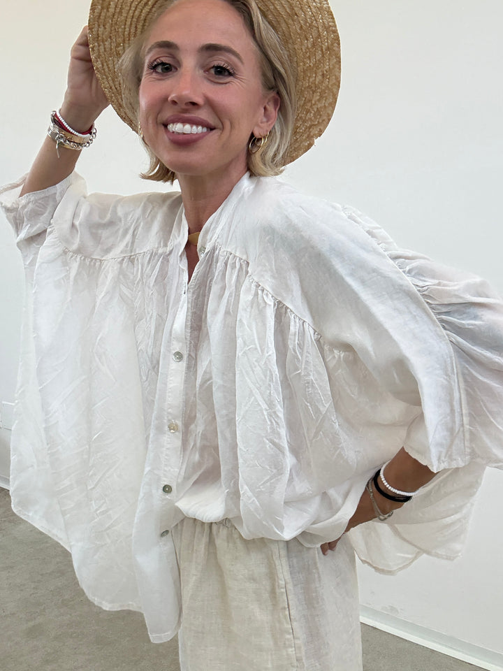 CAMICIA SCATOLA ORGANZA AVORIO