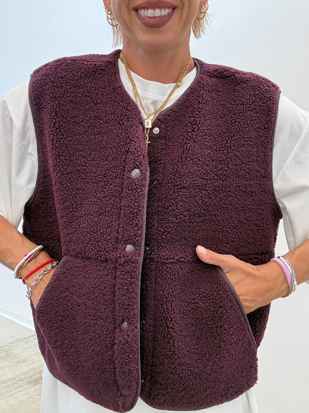 GILET TEDDY BORGOGNA