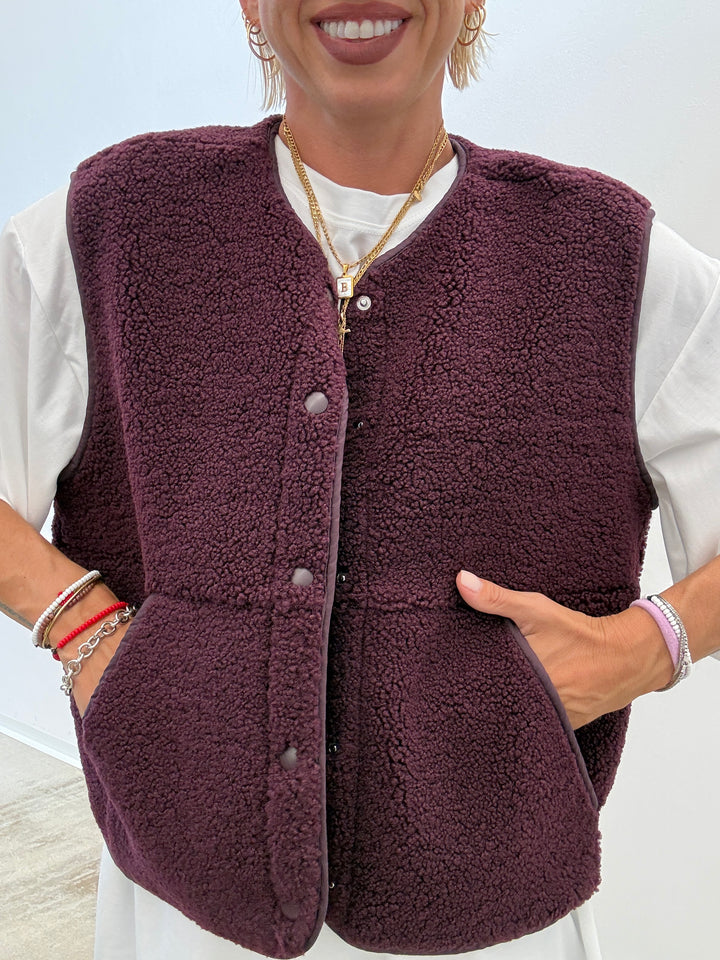 GILET TEDDY BORGOGNA