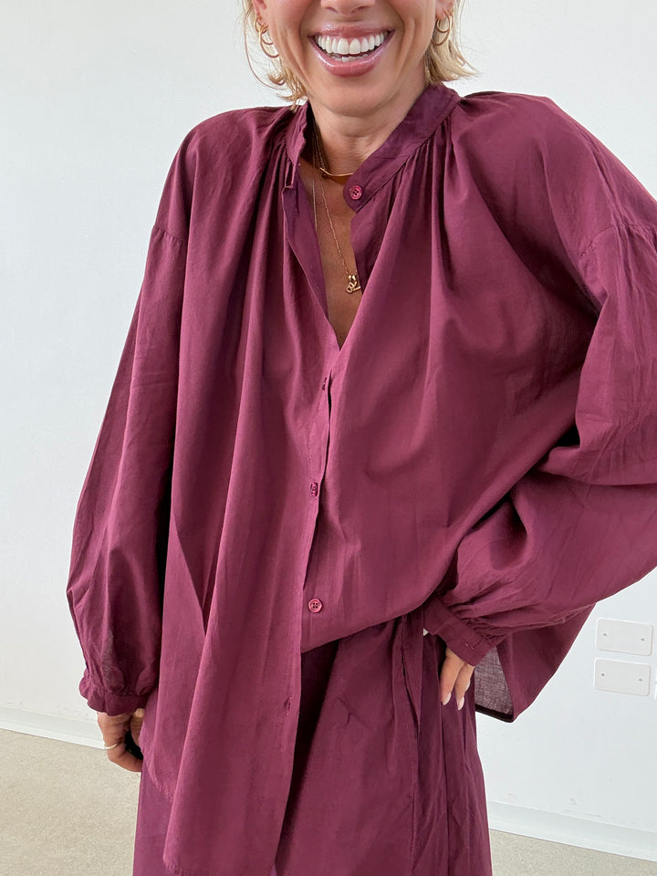 CAMICIA MUSSOLA VINO