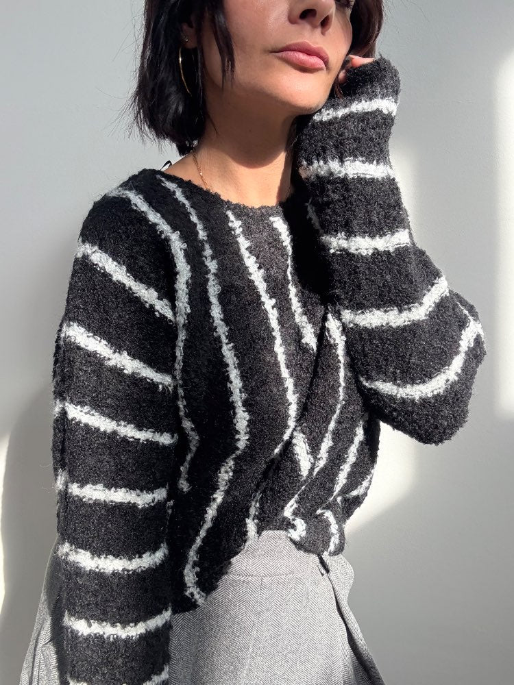 PULL ALESSIA RIGHE NERO/PANNA;PULL ALESSIA RIGHE NERO/PANNA;PULL ALESSIA RIGHE NERO/PANNA;PULL ALESSIA RIGHE NERO/PANNA;PULL ALESSIA RIGHE NERO/PANNA