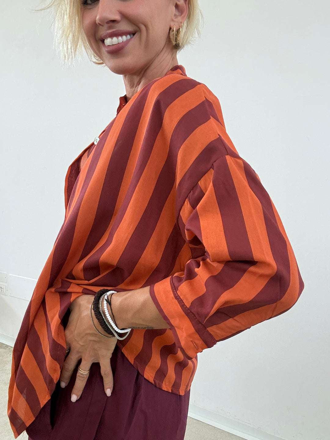 CAMICIA HELEN RUST BORDEAUX