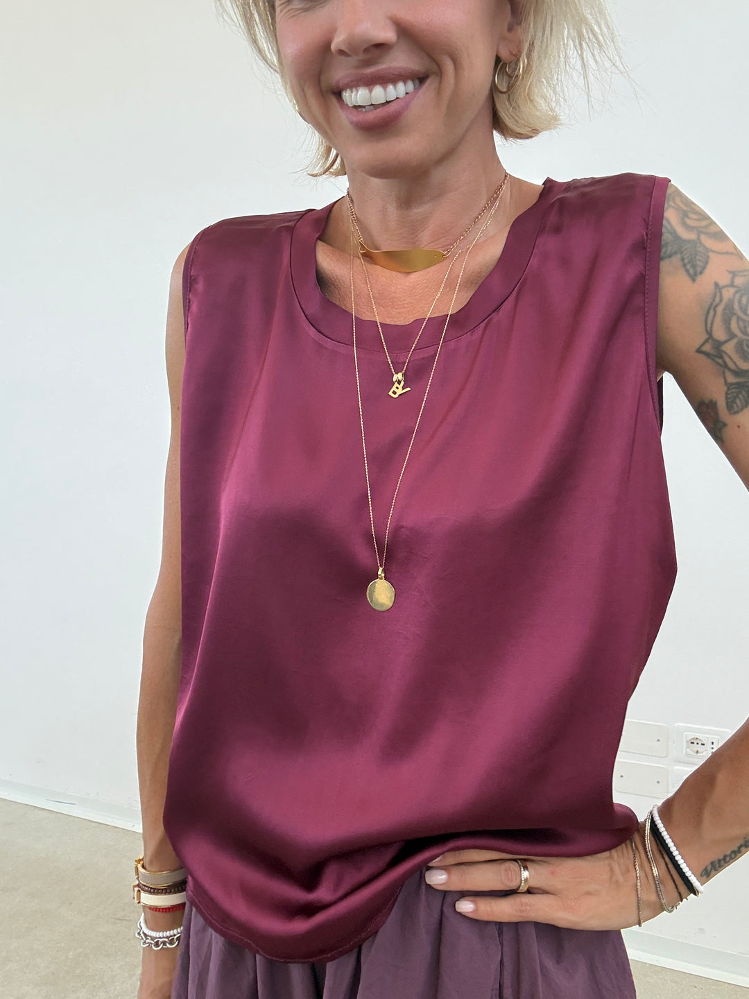 CANOTTA SATIN BORGOGNA
