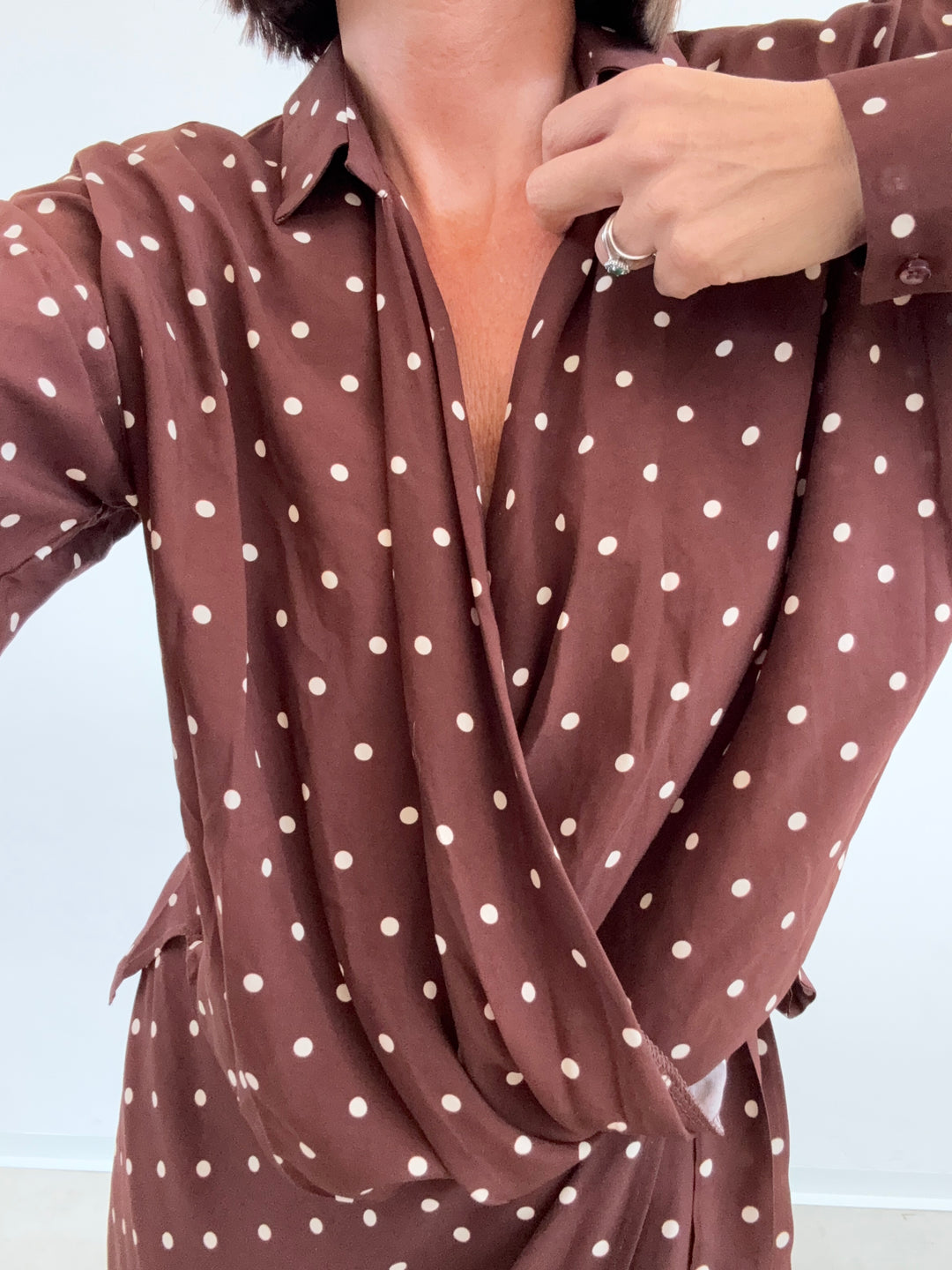 CAMICIA POIS MARRONE