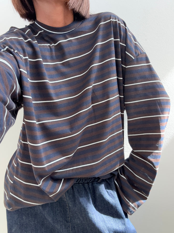 TSHIRT MARINA RIGA BLU/CIOCCO