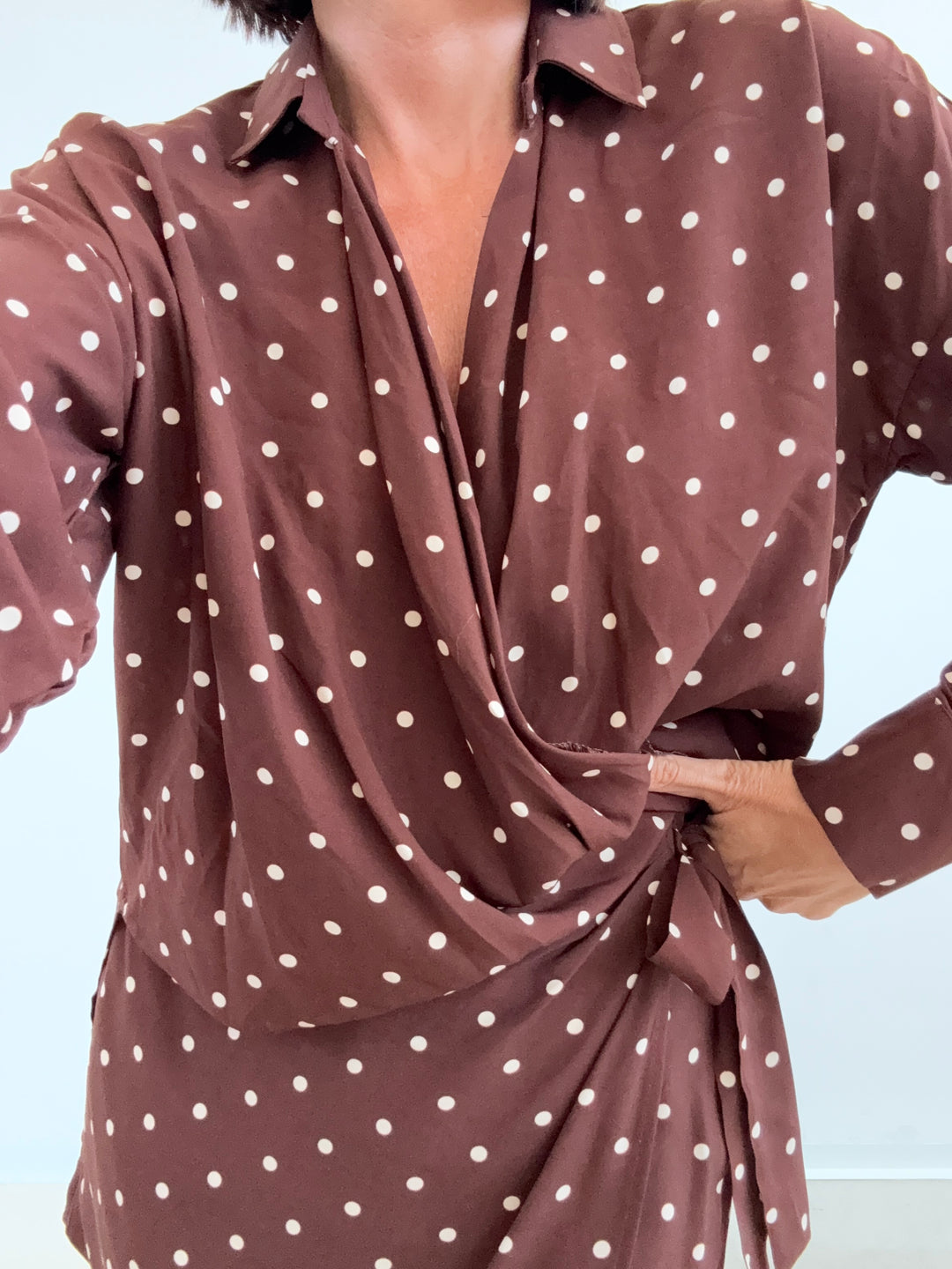 CAMICIA POIS MARRONE