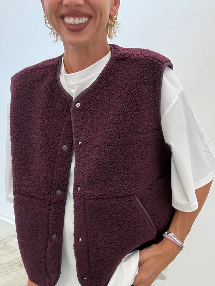 GILET TEDDY BORGOGNA