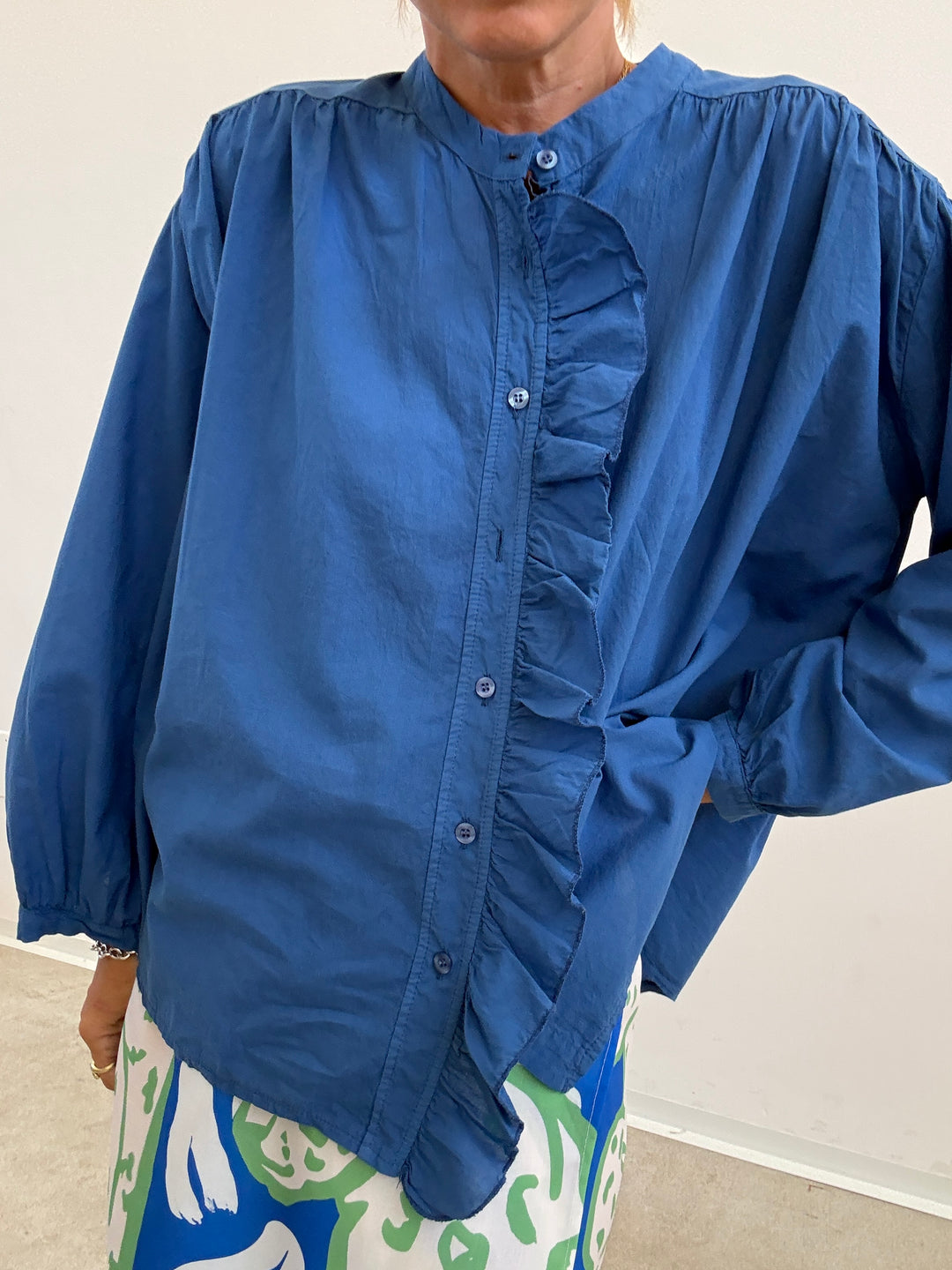 CAMICIA MUSSOLA BLUETTE ROUCHES