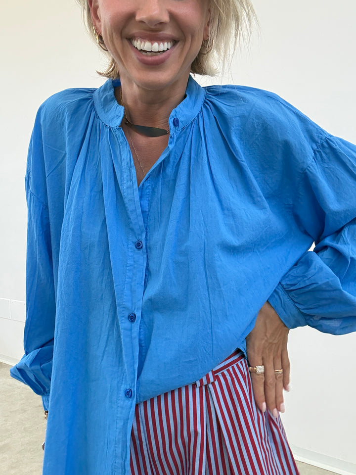 CAMICIA MUSSOLA AZZURRO