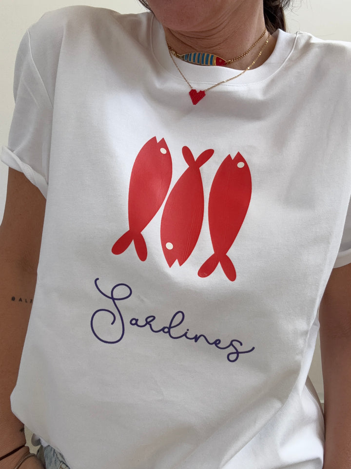 TSHIRT RED SARDINES BIANCA