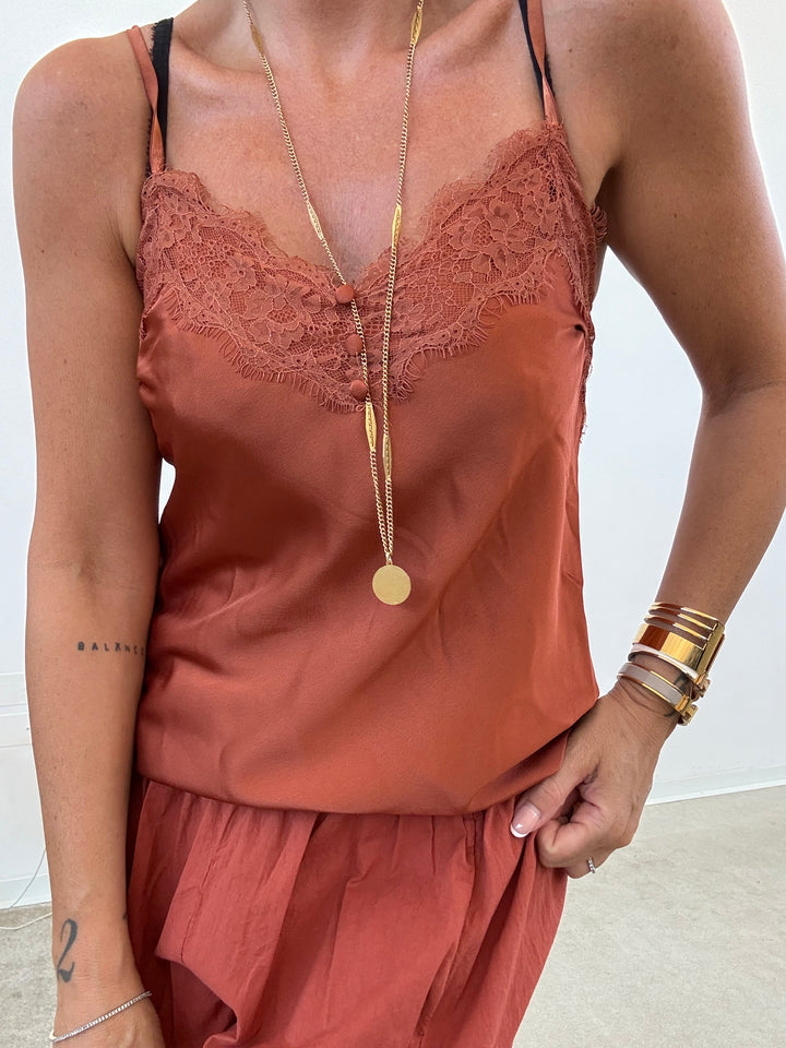 CANOTTA BOTTONCINI SATIN ORANGE