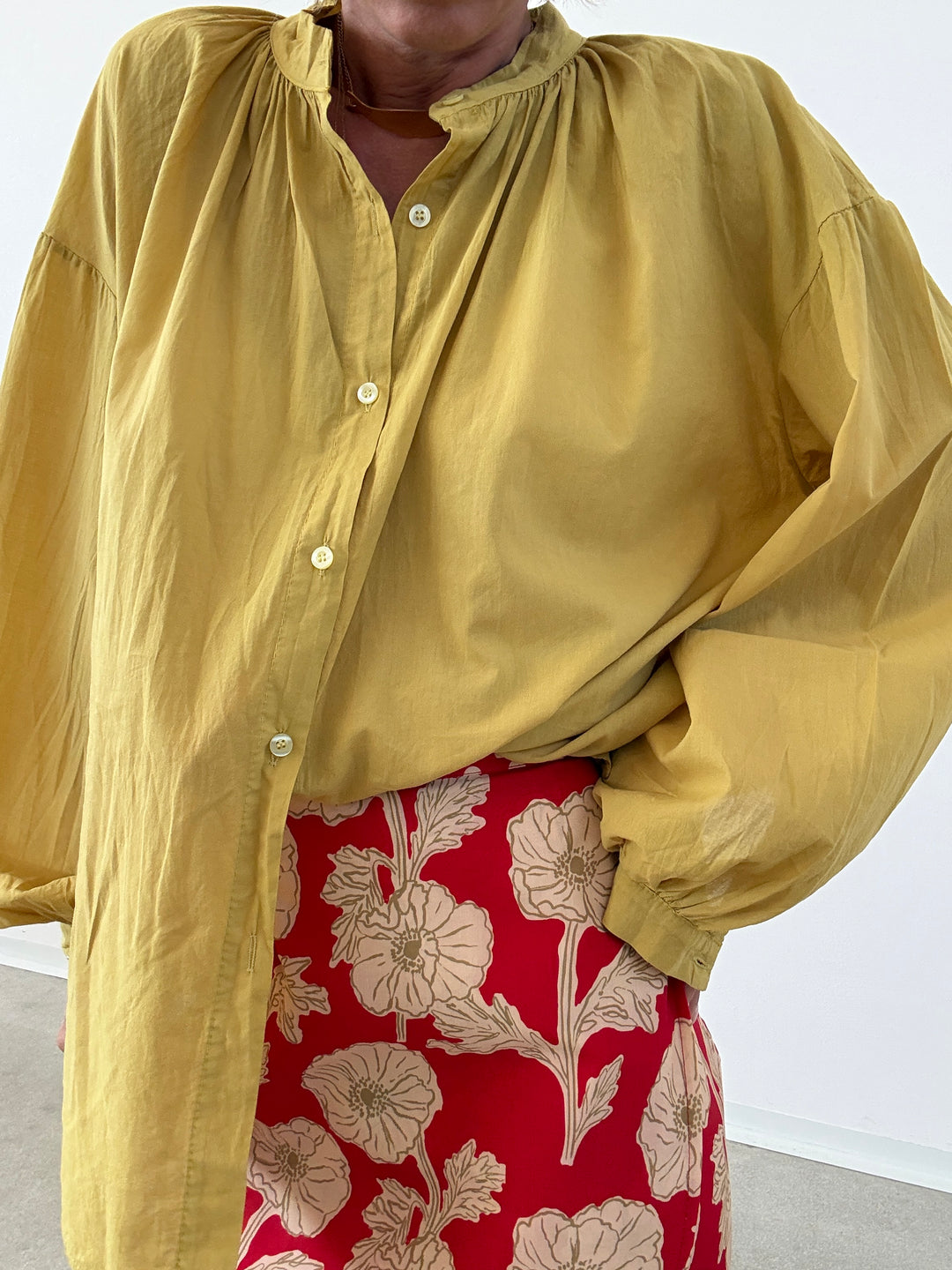 CAMICIA MUSSOLA SENAPE