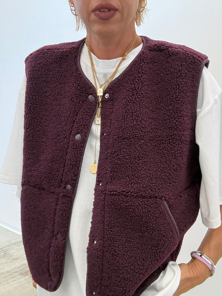 GILET TEDDY BORGOGNA