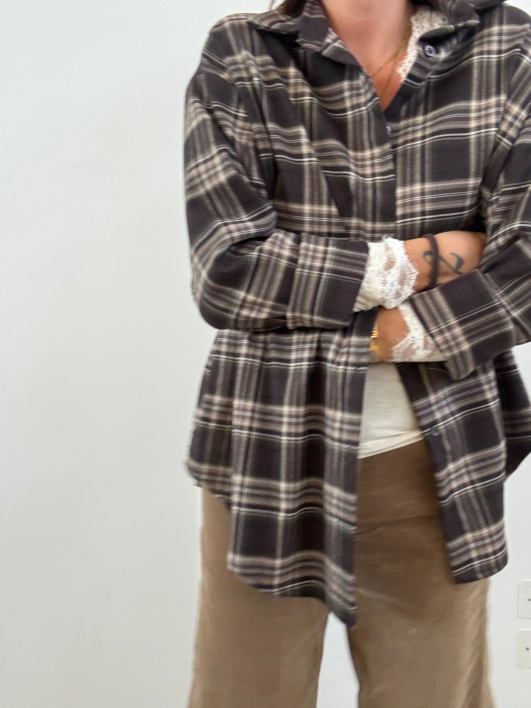 CAMICIA MIRTA CHECK MORO/BEIGE