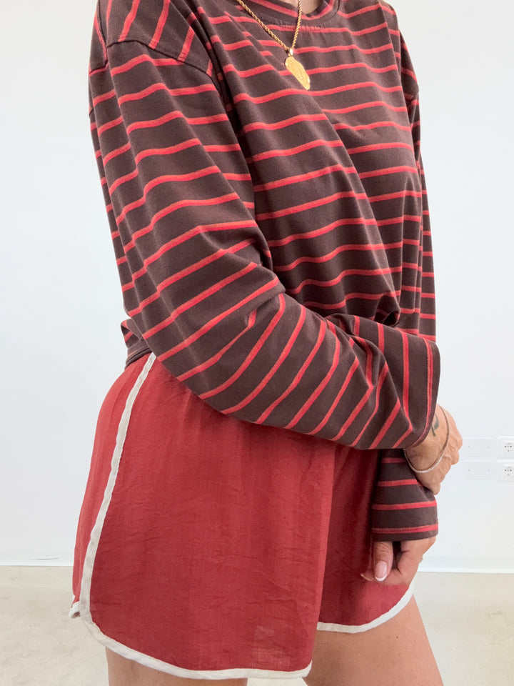 TSHIRT GILDA RIGA CIOCCO/ROSSO
