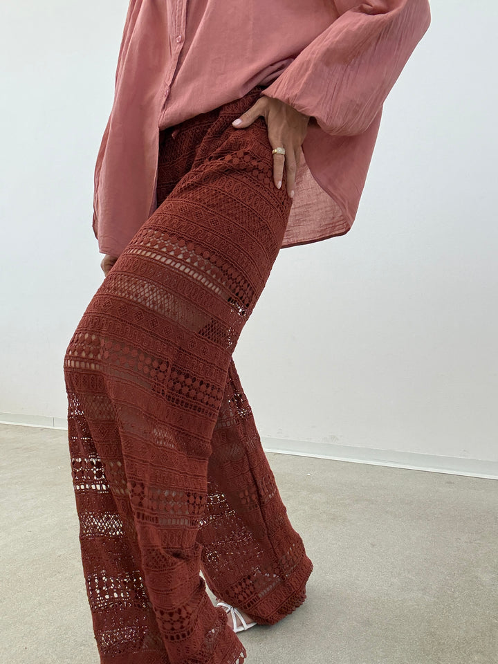 PANTALONE CROCHET MATTONE