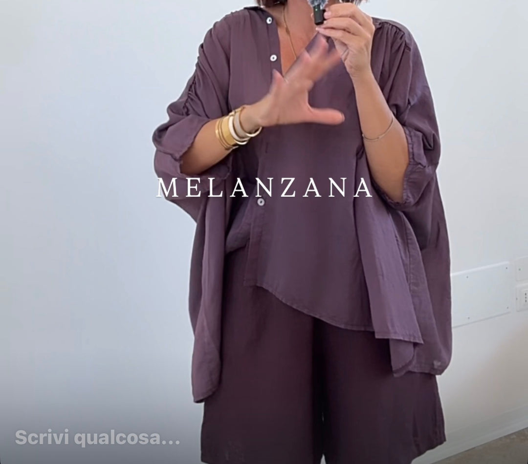 CAMICIA SCATOLA ORGANZA MELANZANA