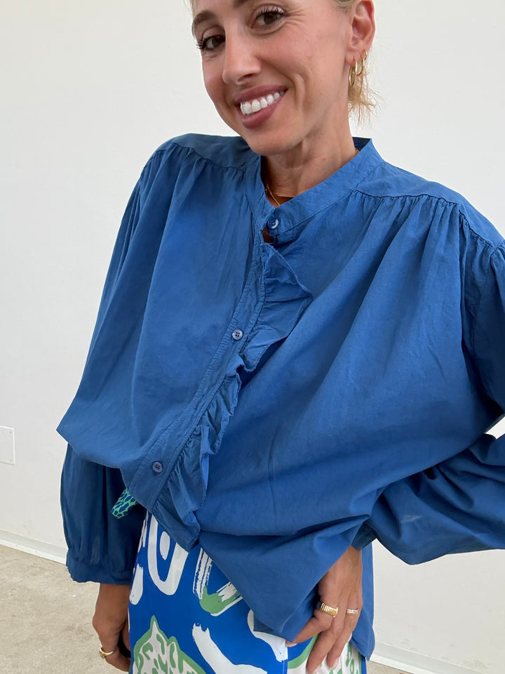CAMICIA MUSSOLA BLUETTE ROUCHES