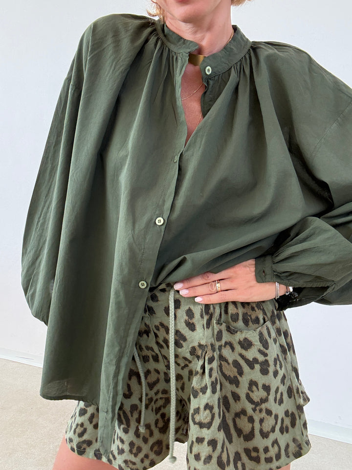 CAMICIA MUSSOLA VERDE SCURO