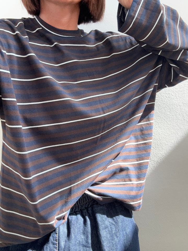 TSHIRT MARINA RIGA BLU/CIOCCO