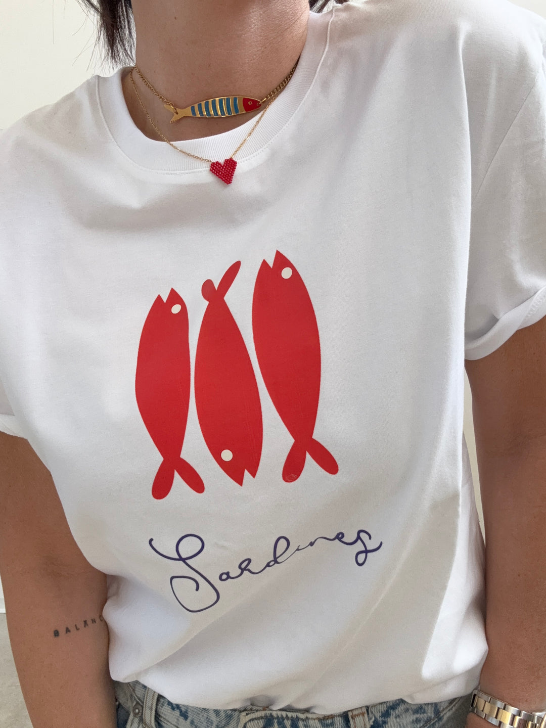 TSHIRT RED SARDINES BIANCA
