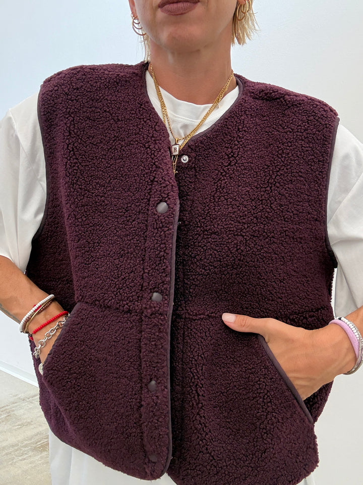 GILET TEDDY BORGOGNA