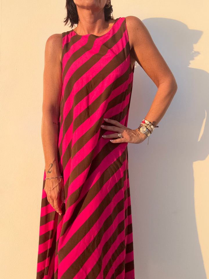 ABITO RIGONI FUCSIA/CIOCCO