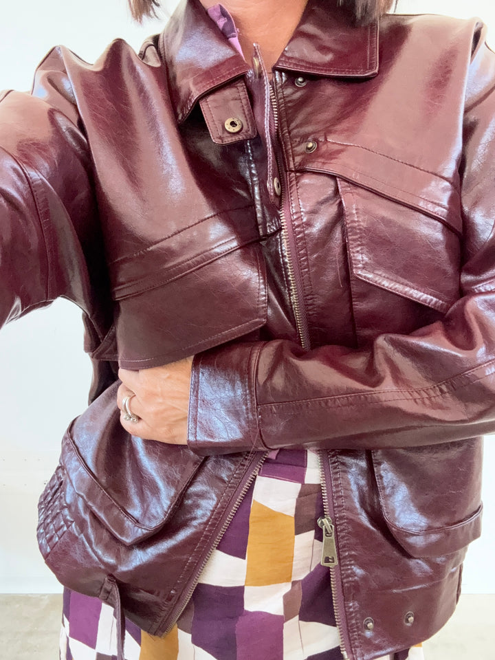 BOMBER VINTAGE BORDEAUX