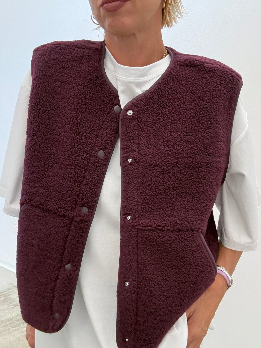 GILET TEDDY BORGOGNA