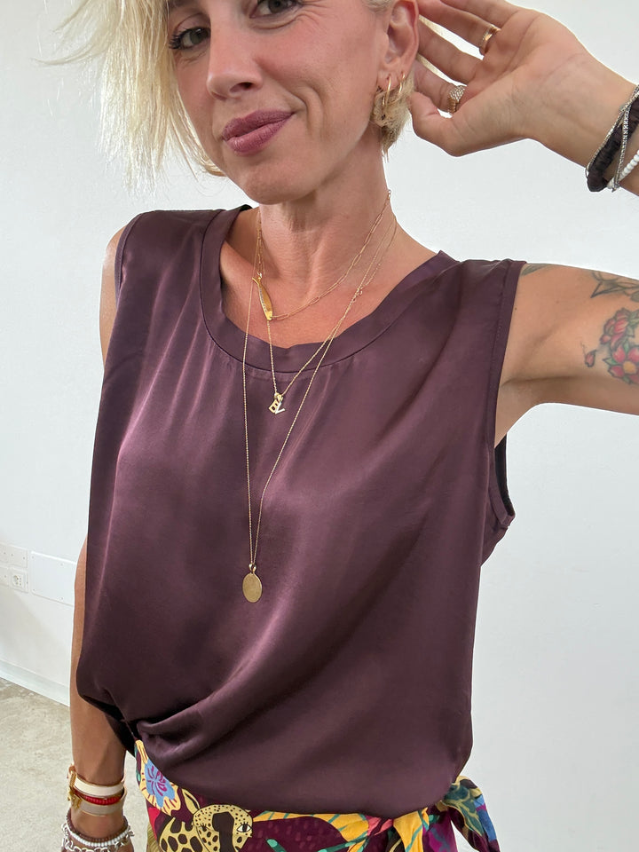 CANOTTA SATIN MELANZANA