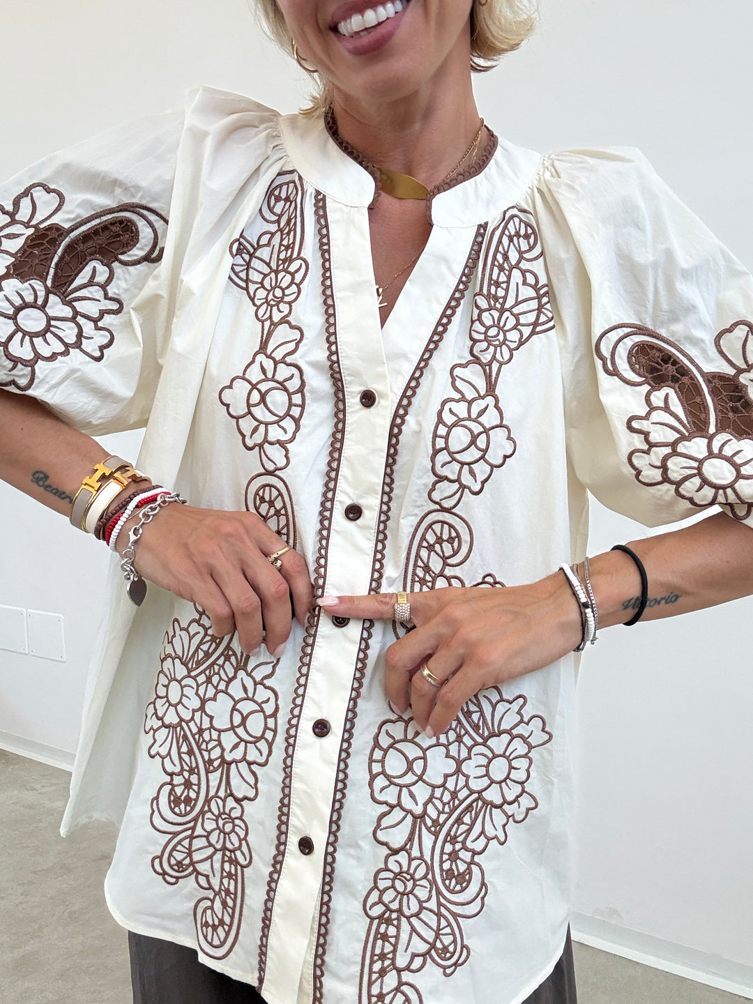 CAMICIA LUISA RICAMO AVORIO