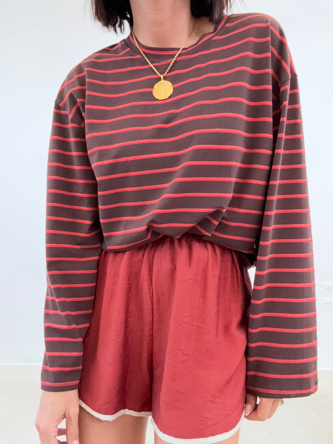 TSHIRT GILDA RIGA CIOCCO/ROSSO