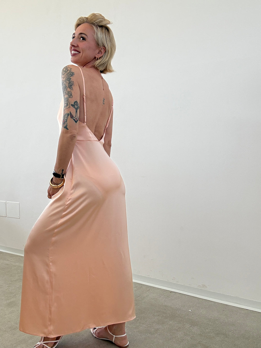 ABITO VANINA SATIN PESCA