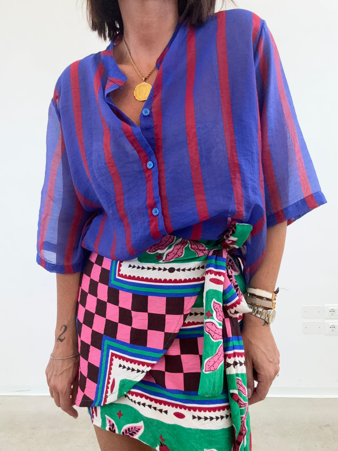 CAMICIA GIOVI RIGA BLU/ROSSO
