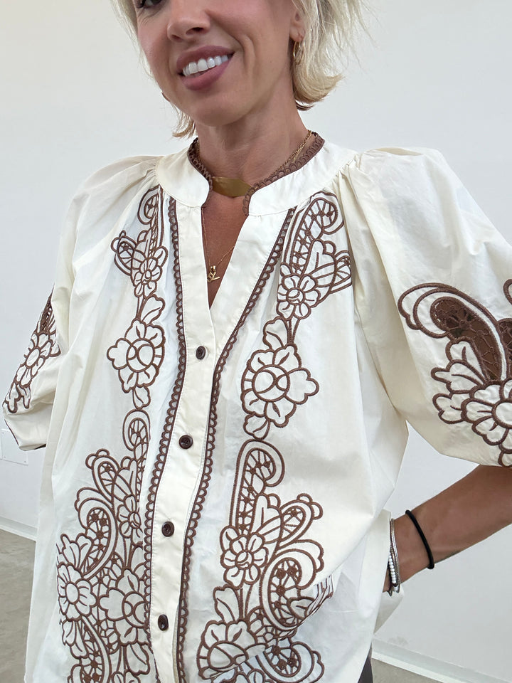CAMICIA LUISA RICAMO AVORIO