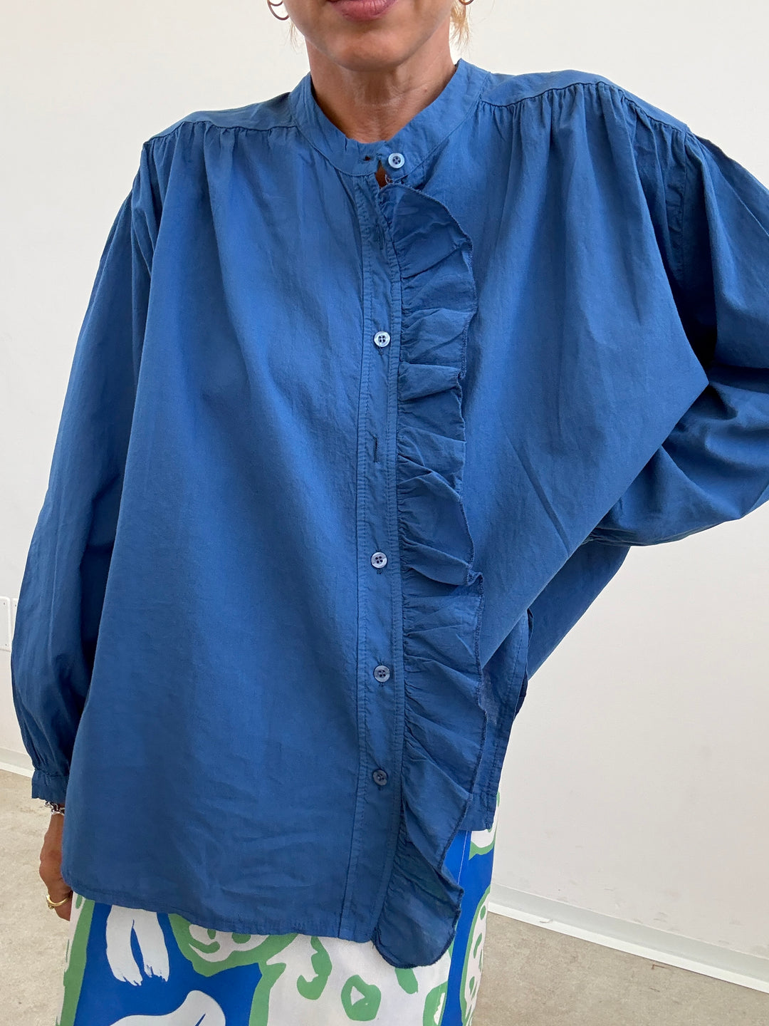 CAMICIA MUSSOLA BLUETTE ROUCHES