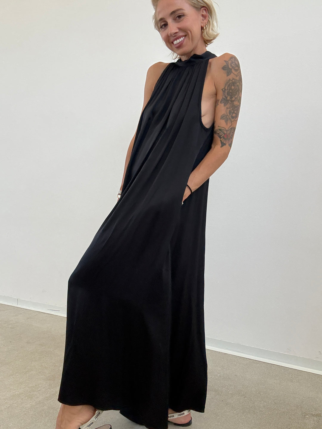 ABITO GINNY SATIN NERO