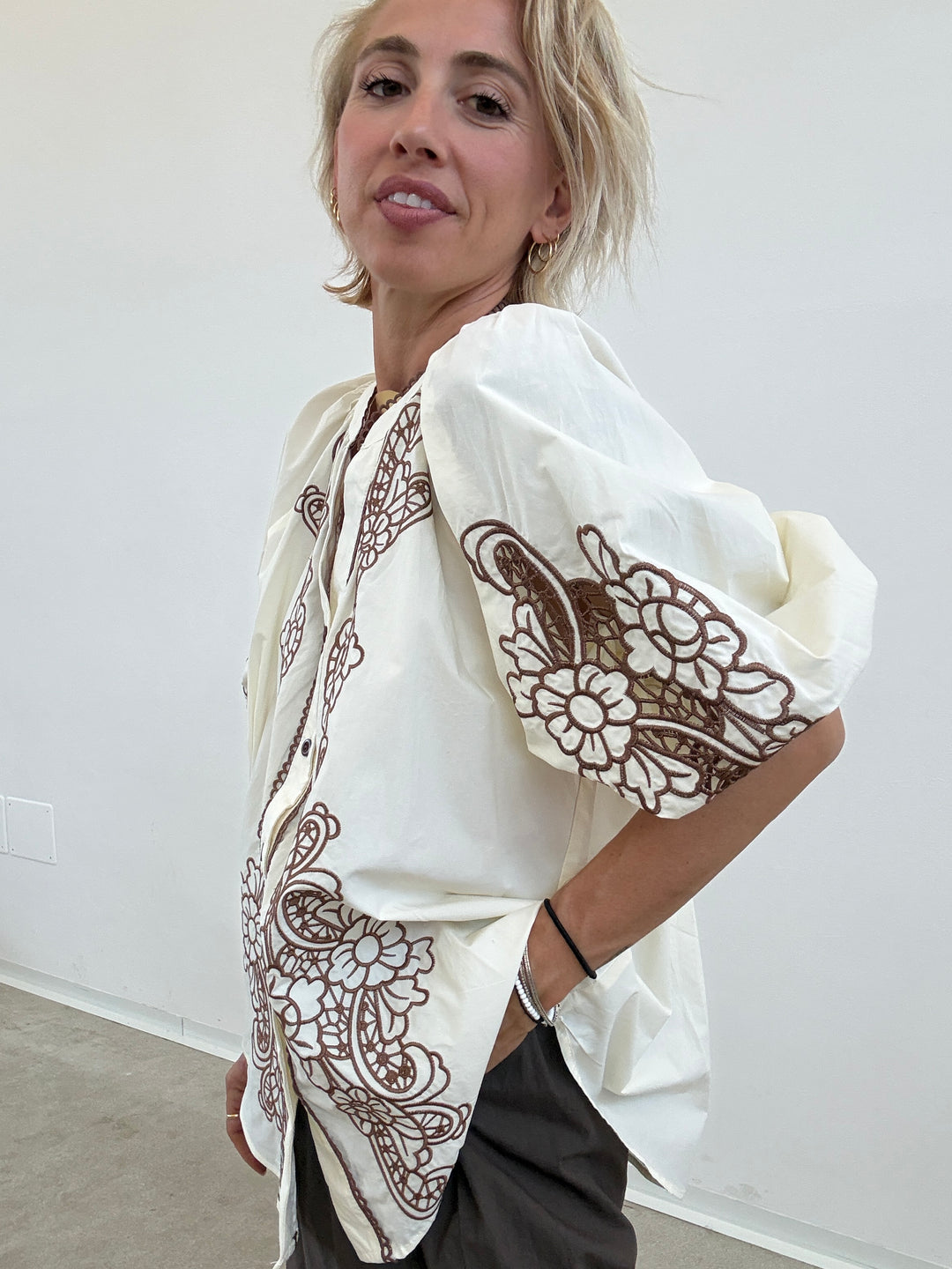 CAMICIA LUISA RICAMO AVORIO