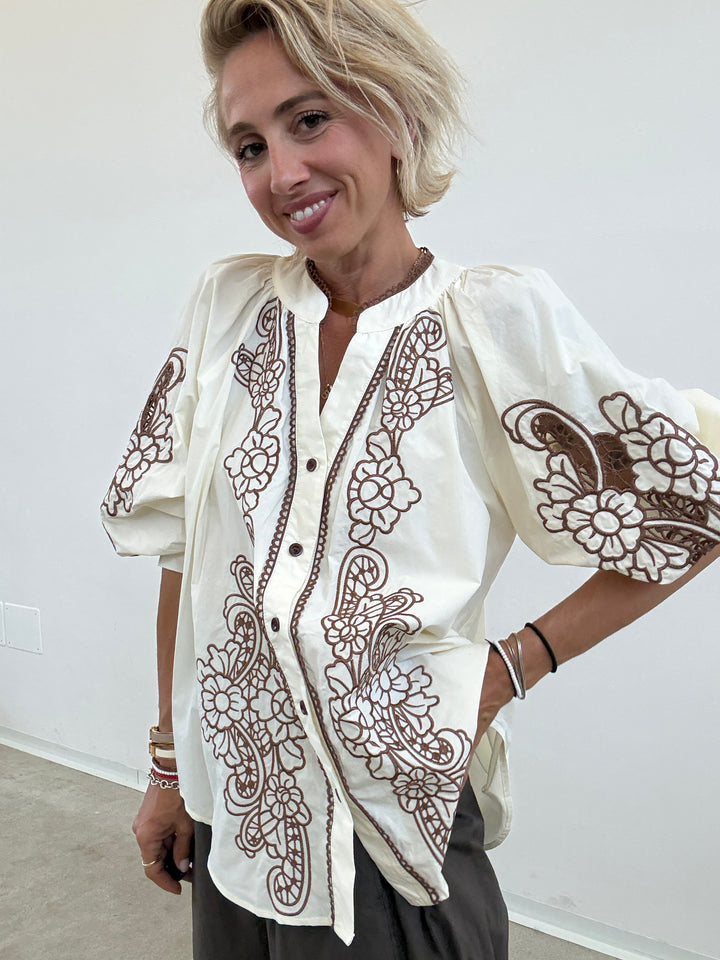 CAMICIA LUISA RICAMO AVORIO
