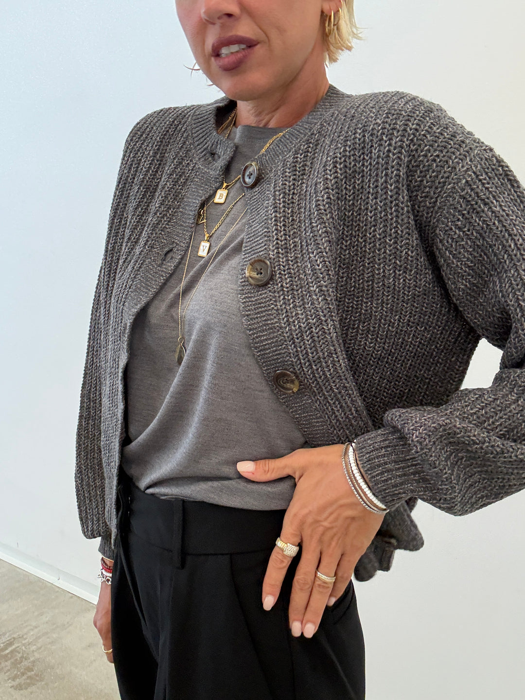 CARDIGAN LEA GRIGIO MELANGE