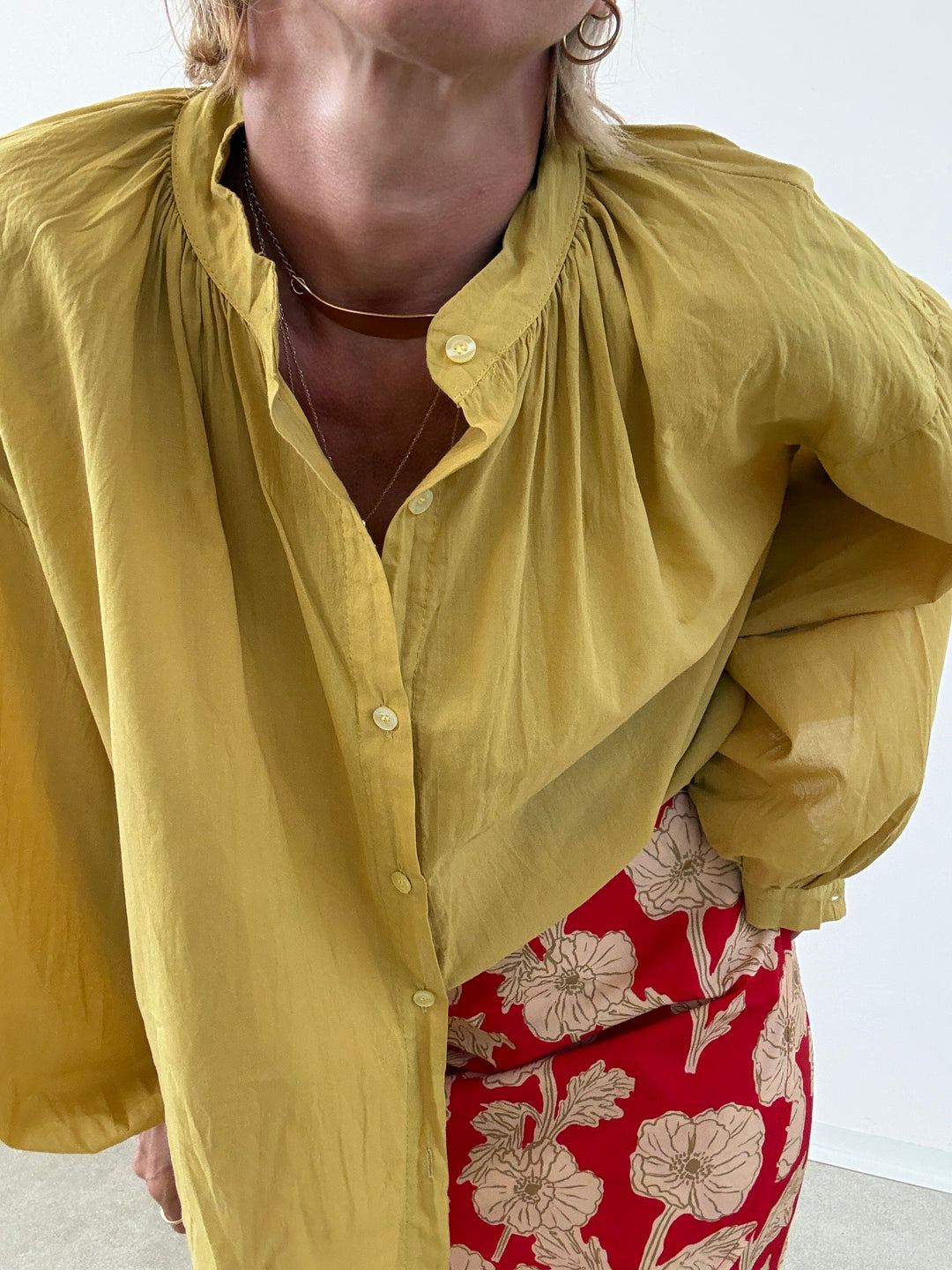 CAMICIA MUSSOLA SENAPE